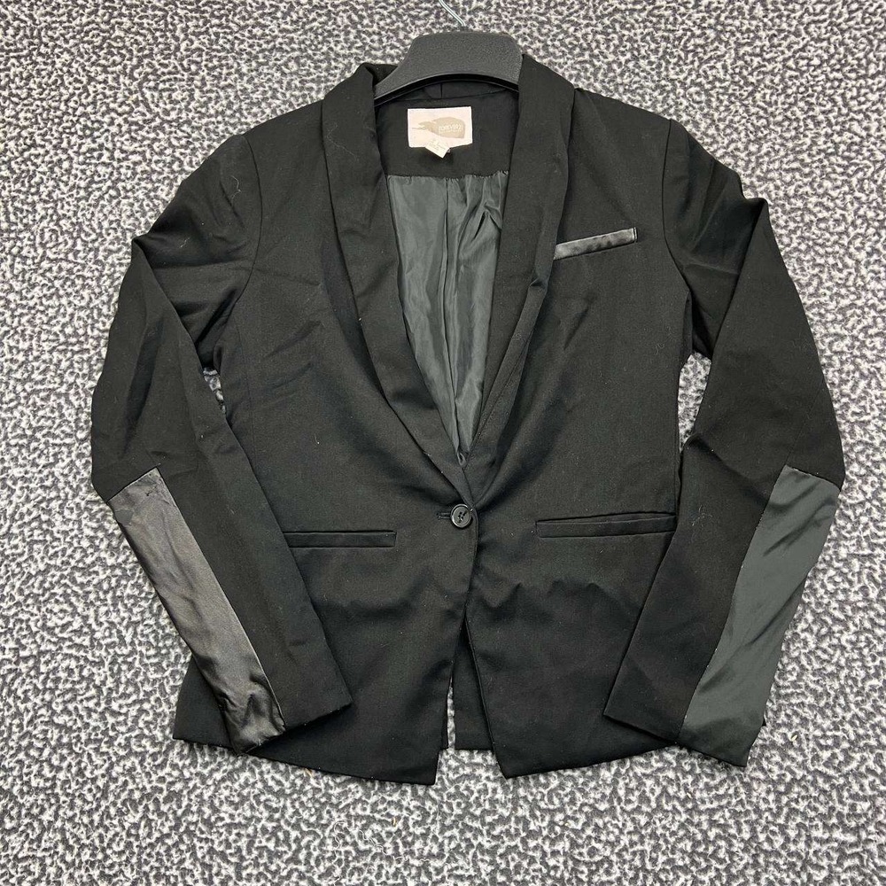 Forever 21 Blazer Women Small Black‎ Jacket Long Sleeve Adult S